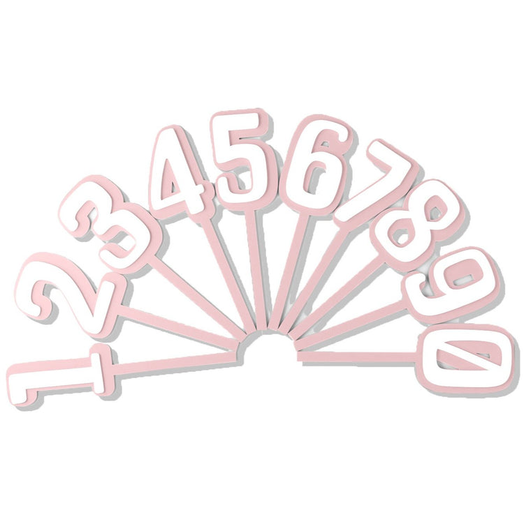 Mini Pale Pink & White Number Topper