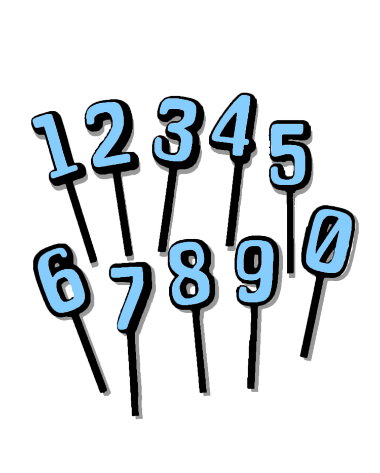 Black & Blue Number Topper