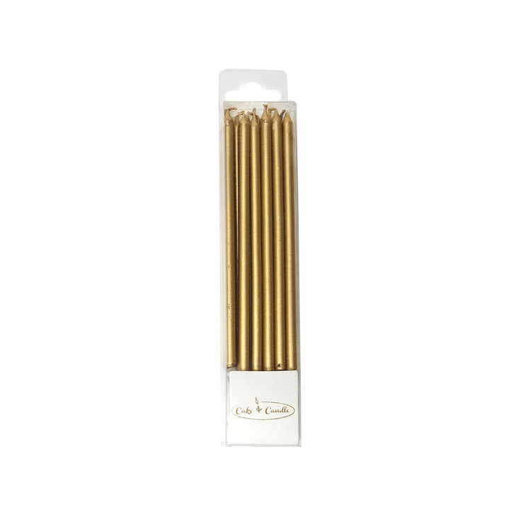 12cm Tall Gold Cake Candle 12pk