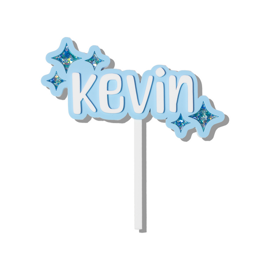 Blue Fizz Acrylic Cake Topper