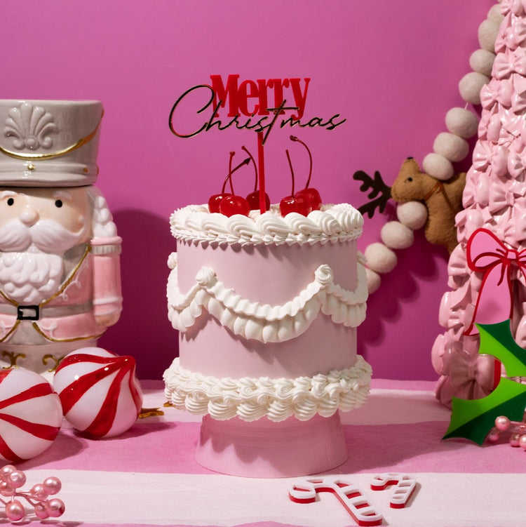 Merry Christmas Cake Topper