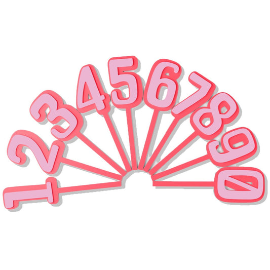 Mini Red & Pale Pink Number Topper