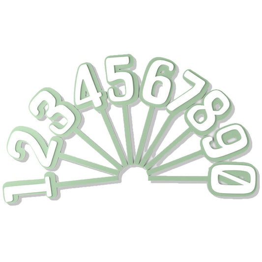 Mini Sage & White Number Topper