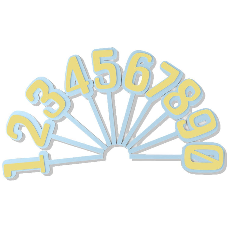 Mini Blue & Pale Yellow Number Topper