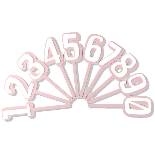 Mini Pale Pink & White Number Topper