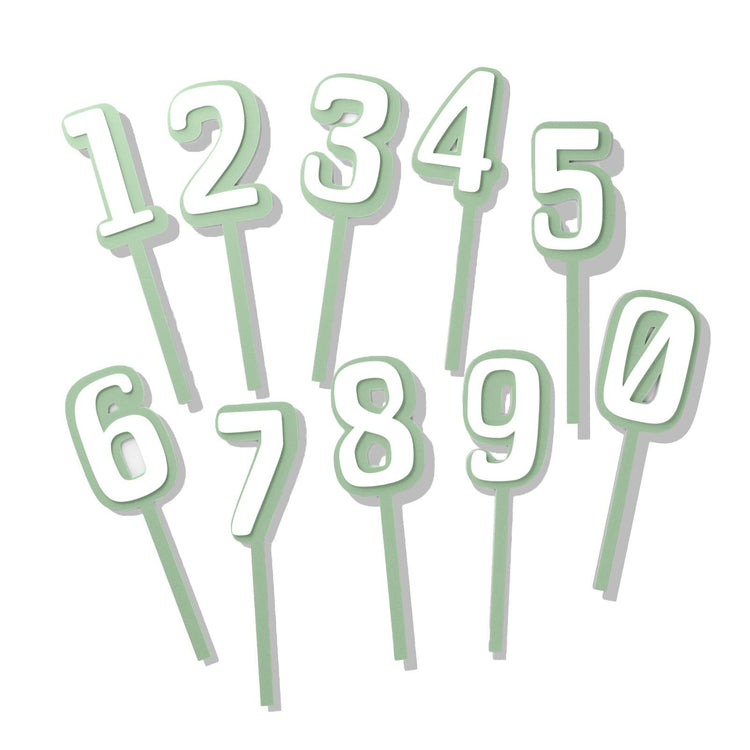 Sage & White Number Topper