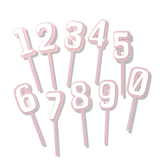 Pale Pink & White Number Topper