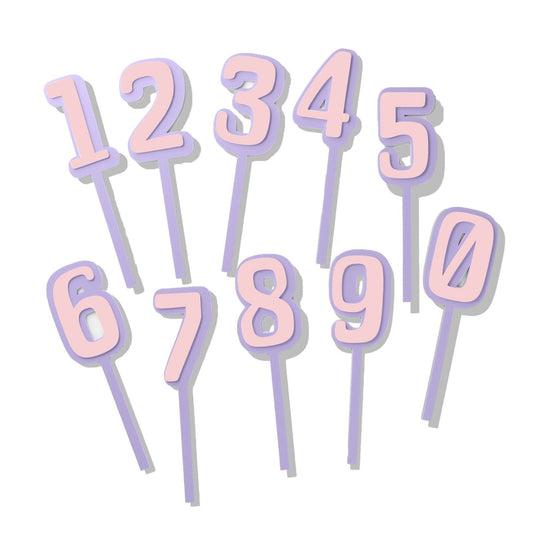 Pale Pink & Lavender Number Topper