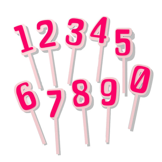 Pink & Hot Pink Number Topper