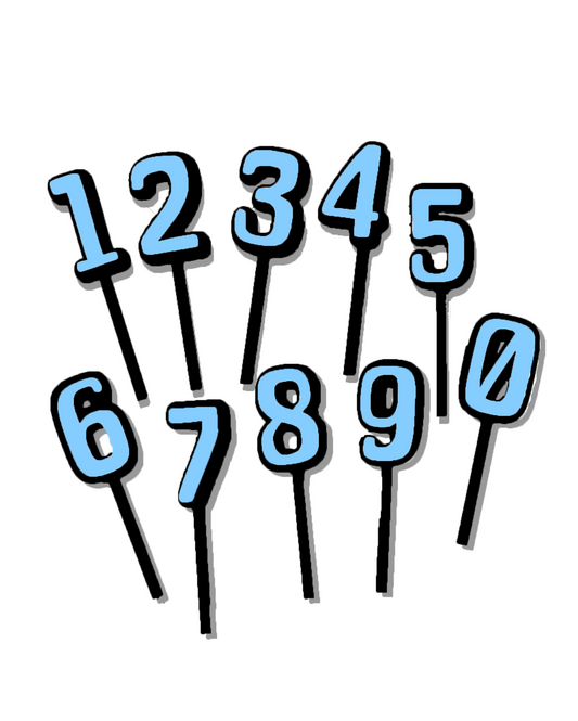 Black & Blue Number Topper