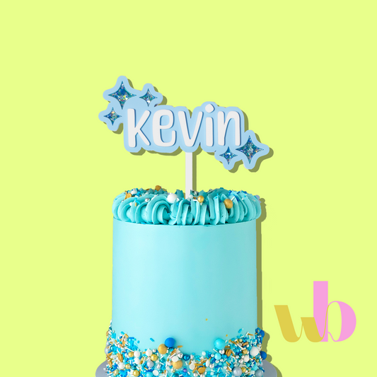 Blue Fizz Acrylic Cake Topper