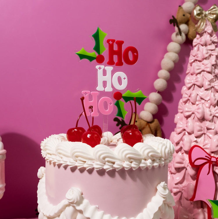 christmas cake topper with ho ho ho